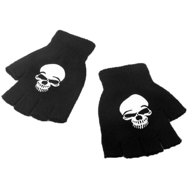 Eigraketly Manoplas para exteriores de Halloween tejidas, guantes sin dedos para montar a caballo Unisex, calentadores de bicicleta elásticos luminosos Type7 NO7 Eigraketly OD002191-02