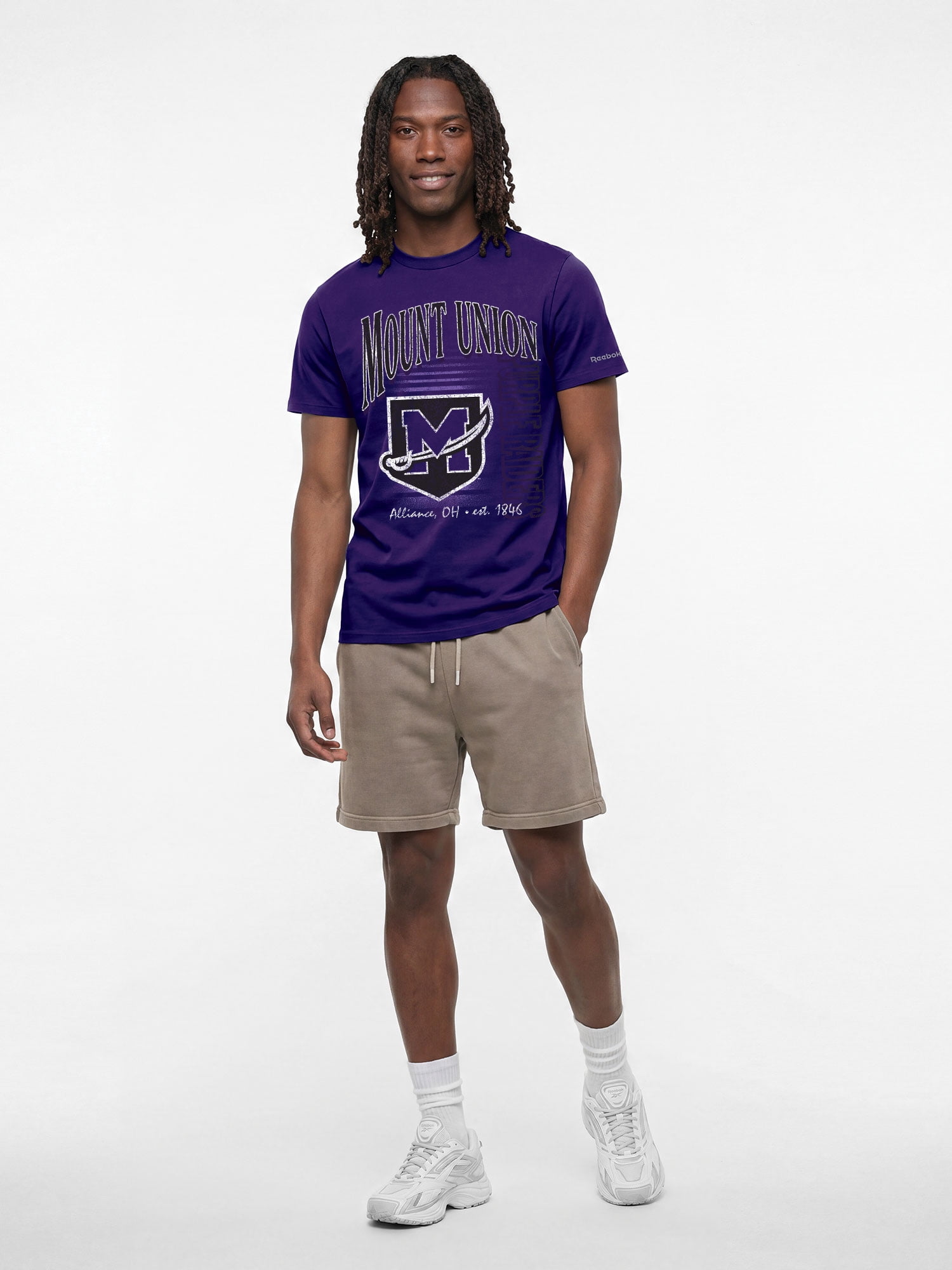 Mount Union Purple Raiders Reebok Mens Crew Neck Short Sleeve T-Shirt