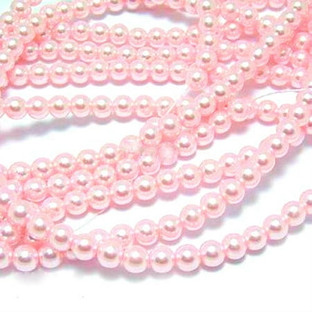 Natural 4mm Amethyst Round Bead - UnCommon Artistry Glass Pearl Beads 200pcs 4mm - Baby Pink