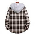 thumbnail image 4 of cllios Flannel Shirts Men Casual Plaid Hoodies Fall Button Down Shirt Jacket Regular Fit Long Sleeve Coat Jacket, 4 of 9