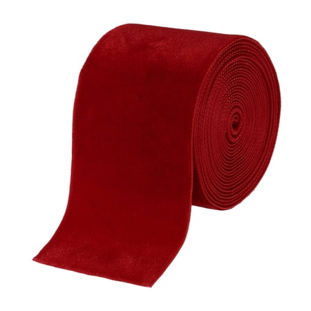 Uxcell Velvet Ribbon Gift Wrapping 2 x 3 Yard Red Single Face Velvet