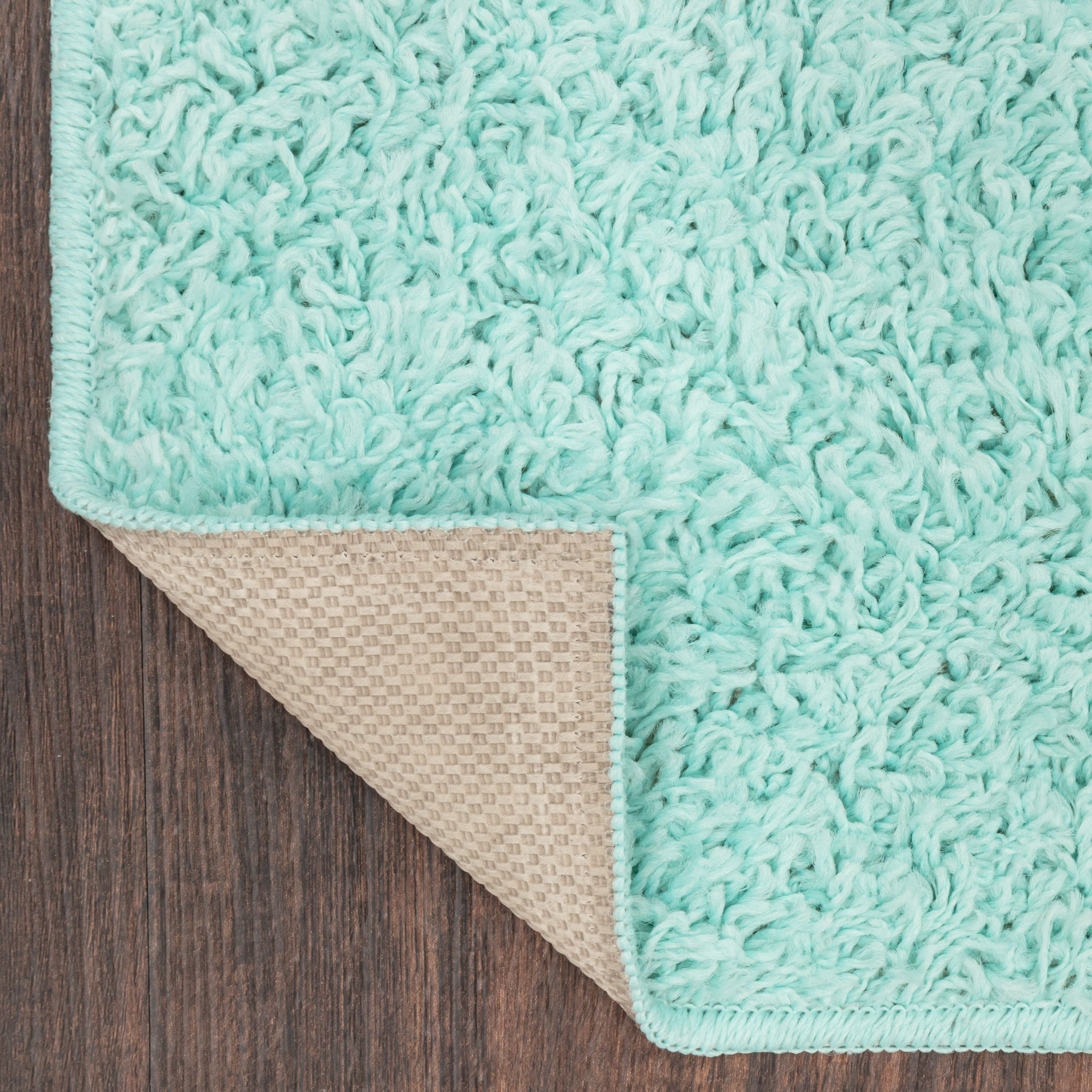 Mainstays Solid Aqua Tufted Shag Indoor Area Rug, 5'X7'