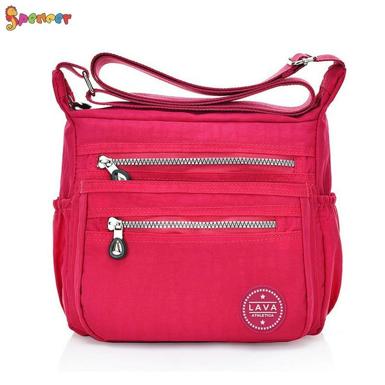 Spencer Waterproof Nylon Crossbody Purse Large Capacity Messenger Bag for Women Girls Rose red Walmart