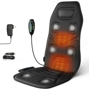 Back Massager  with Heat, Car Chair Massager Pad  with 6 Vibrating Motors, Massage Seat Cushion Gifts for Men & Women