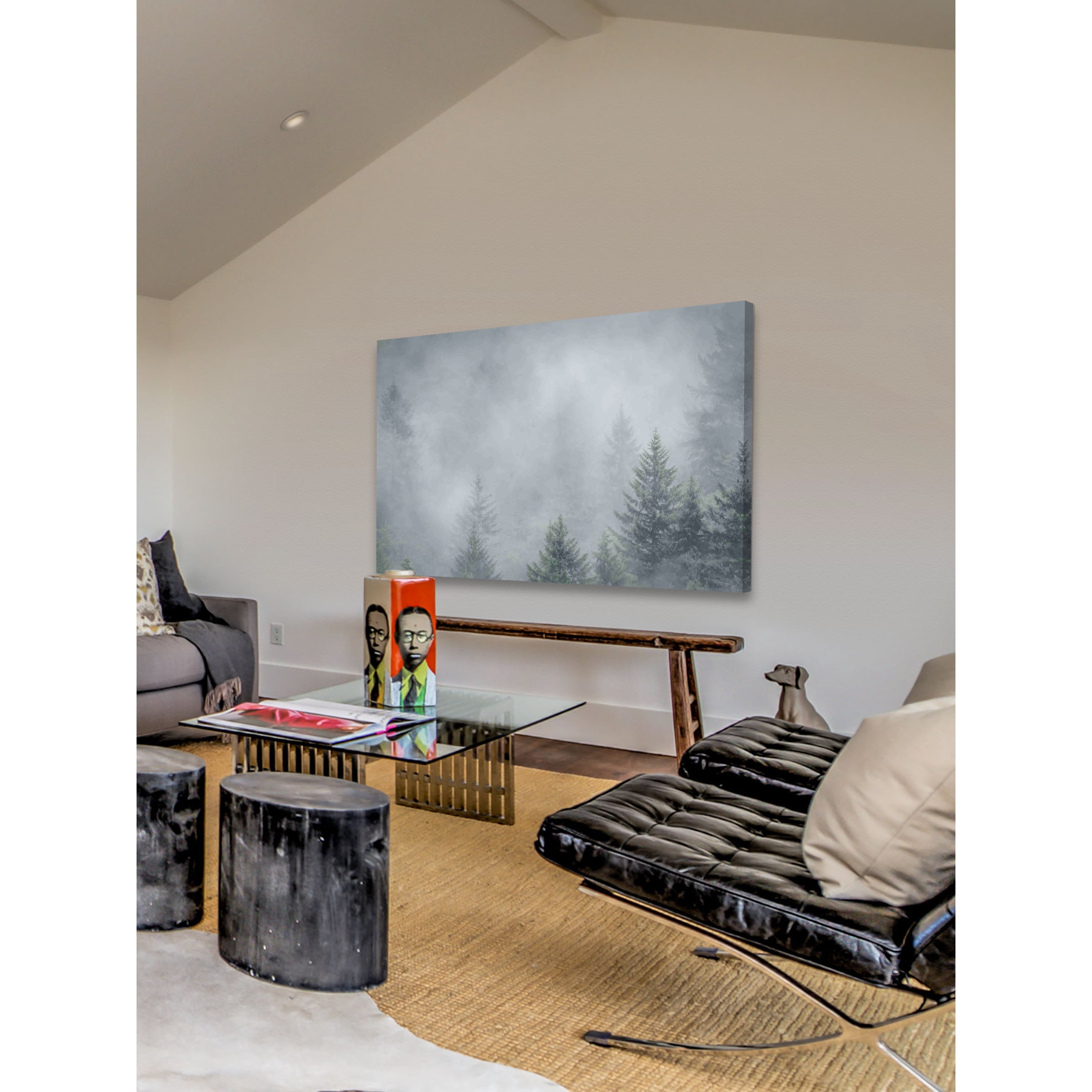 Marmont Hill 'Foggy Pines' by Don Schwartz Painting Print on Wrapped Canvas