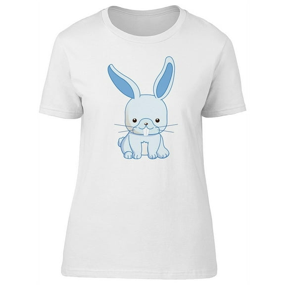 Cute Cartoon White Bunny T-Shirt Women -Image by Shutterstock, Female x-Large