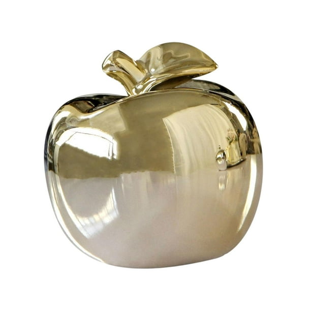 Adorno de mini frutas, coleccionable, para mesa, para decoración navideña, de oficina y hogar. Oro