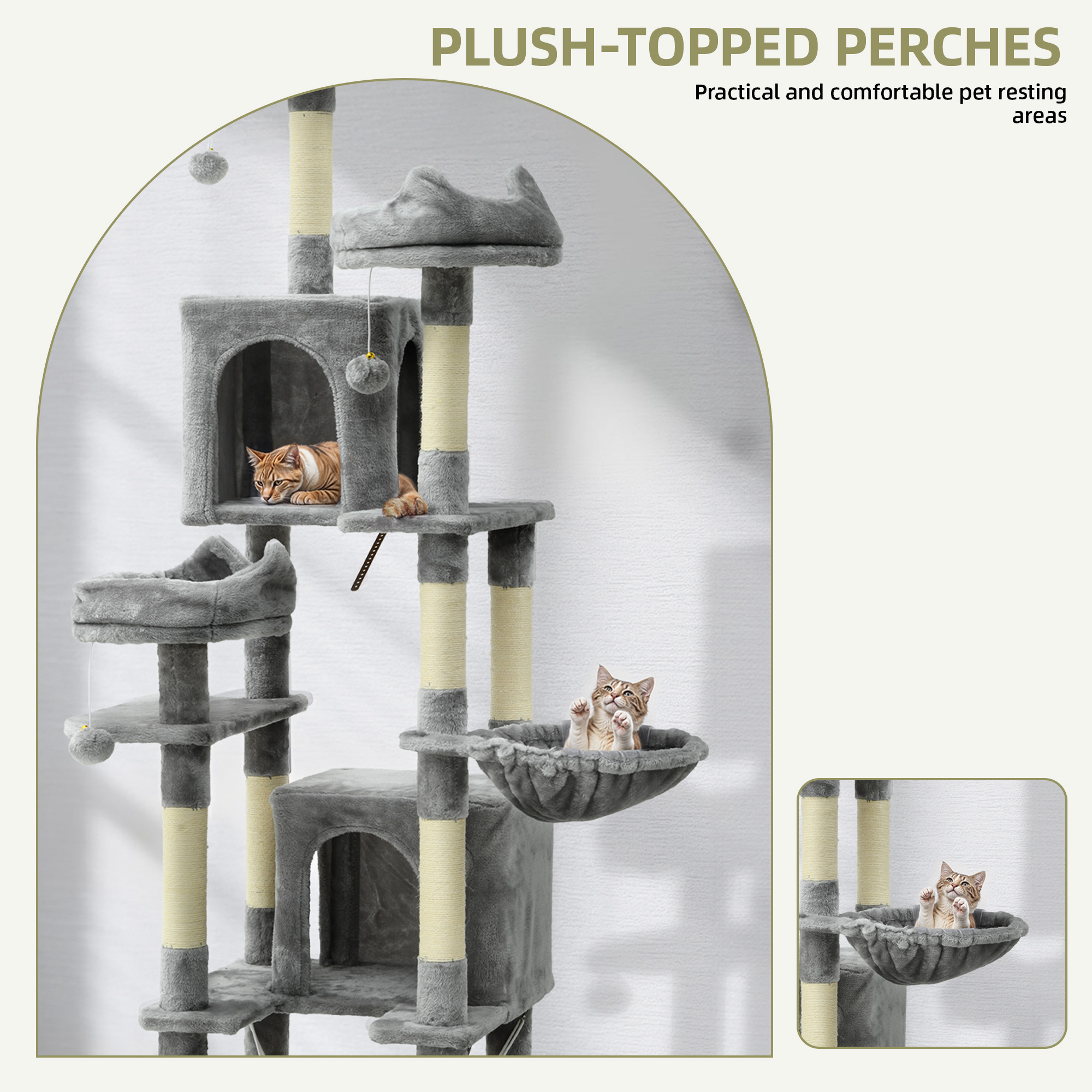 Uforic 75in Large Cat Tree Tower Multi-Level Condo photo 4
