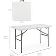 thumbnail image 2 of PetFurnishn 4ft Plastic Folding Table, Indoor Outdoor Heavy Duty Portable w/Handle, Lock for Picnic, Party, Camping - White, 2 of 8