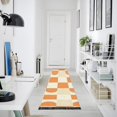thumbnail image 4 of Yayeee Runner Rug for Bedroom 2'x6' Machine Washable Hallway Non Slip Mat, Orange Checkered Pattern, 4 of 8