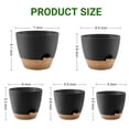 thumbnail image 3 of FOUKUS Set of 5 Self-Watering Plant Pots with Drainage – Eco-Friendly Plastic Planters for Indoor & Outdoor Use – Pots for Succulents, Cactus, Snake Plants (7", 6.5", 6", 5.5", 5") – Black, 3 of 6