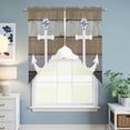 thumbnail image 6 of Anchor Brown Kitchen Window Curtains, Swag Curtains Valance for Bedroom Living Room Bathroom, Nautical Grey Rustic Farmhouse Wood Grain Rod Pocket Window Curtain Block Drapes 2 Panels 28"x36", 6 of 9