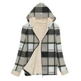 thumbnail image 6 of Women's Oversized Zip Up Hooded Jacket Coat Long Sleeve Outerwear with Pockets, Plaid Solid Color Casual Streetwear Loungewear Fashion Essential Gift for Women | CSEONE,Gray XL, 6 of 8
