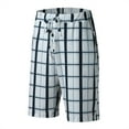 thumbnail image 4 of Pxiakgy mens shorts Men Casual Plaid Printed Business Mid Waist Stretch Drawstring Shorts With Pockets Men Casual Shorts Blue + M, 4 of 8