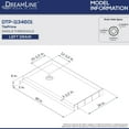thumbnail image 5 of DreamLine DTP-1134601 TilePrime 34" D x 60" W x 3" H Single Threshold Shower Base, Left Drain, 5 of 5
