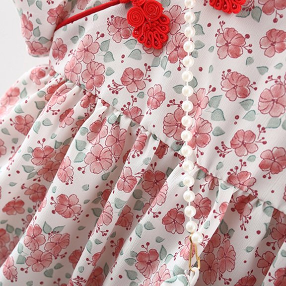 Vedolay Little Girl Dresses Little Girls' Sequin Mesh Flower Ball Gown Party Dress Tulle Prom,Pink 6-12 Months