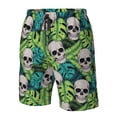thumbnail image 5 of Kdxio Skull and Palm Leaves Pattern Mens Casual Shorts - Drawstring Summer Beach Sports Shorts for Men, 5 of 9