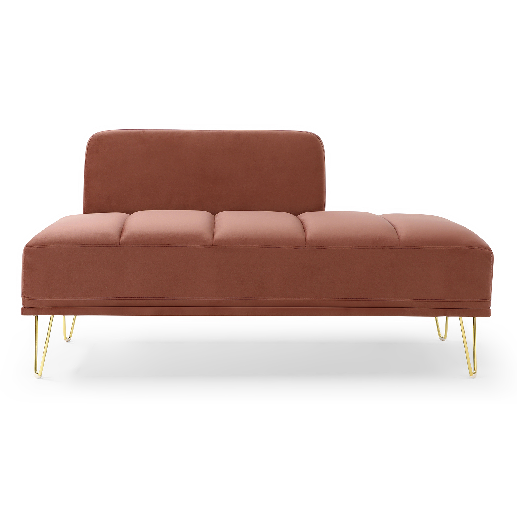 Miniyam 56.3"Modern End of Bed Bench,Velvet Upholstered 2 Seater Sofa Couch,Entryway Ottoman Bench,Rose