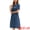Navy Blue, variant on Midi Denim Short Sleeve Button Down Tunic Jean Dress M Blue