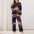 thumbnail image 2 of Yiaed Explosive Fluid Splash Art Print Pajamas Women's Long Sleeve Sleepwear Soft Button Down Loungewear Pjs Lounge Set Nightwear Womens Pajama Pants-Large, 2 of 7