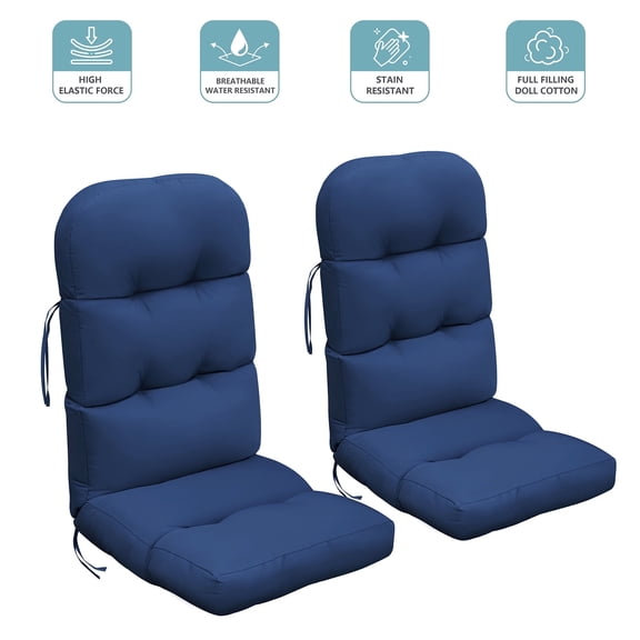 ATR ART to REAL 2 PCS Waterproof Patio Adirondack Chair Cushions,Outdoor Rocking Chair Cushions,Navy Blue