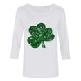 thumbnail image 4 of Oplxuo St Patty's Day Shirt Women 2026 Casual Plus Size 3/4 Sleeve Irish Clover Shirts Funny Saint Patrick's Tunic Tops, 4 of 4