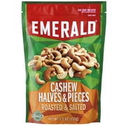Roasted and Salted Cashews Halves and Pieces | 5.5 Oz Resealable Bag | Kosher Certified, Non-GMO, Contains No Artificial Preservatives, Flavors or Synthetic Colors