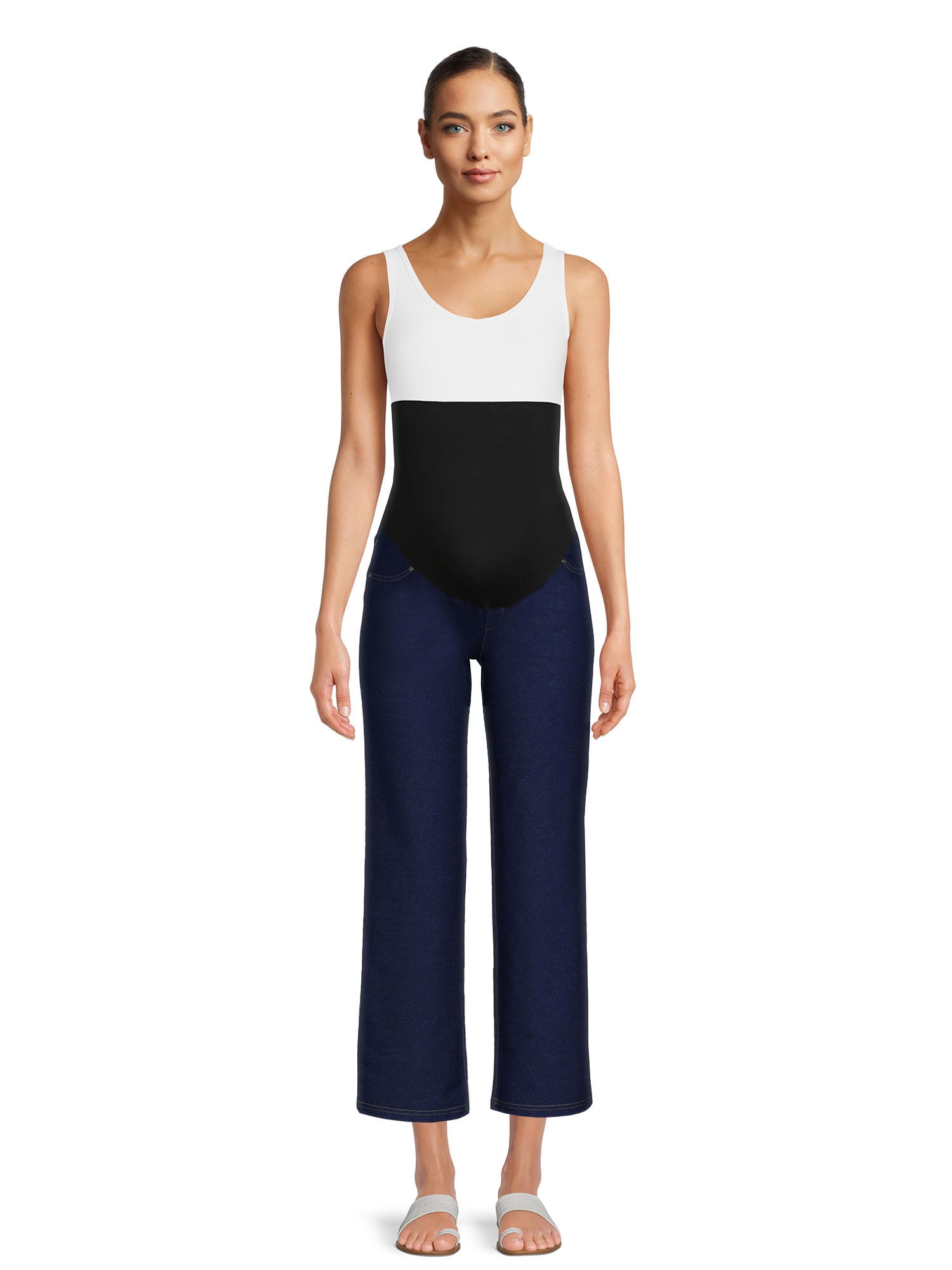 Time and Tru Maternity Essentials Straight Leg Jeggings, 27" Inseam, Sizes S-XXL