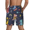 thumbnail image 3 of Kdxio Cartoon Dinosaur Print Men'S Swim Trunks With Compression Liner 7 Inch Inseam Quick Dry Swim Shorts, 3 of 7