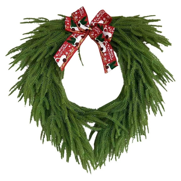 24" Norfolk Pine Wreath for Front Door, Wreath For Front Door Real Wreath Artificial Green Wreath Holiday Decoration For Home