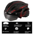 thumbnail image 3 of Jooan Bike Helmet for Men Women with Safety Led Back Light Detachable Magnetic Goggles Visor Mountain & Road Bicycle Helmets Adjustable Adult Cycling Helmets, Blak Red, 3 of 9