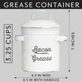 thumbnail image 6 of AuldHome Design Grease Container, White Enamelware Bacon Grease Can w/ Strainer, Farmhouse Style, Keto-Friendly, 6 of 10