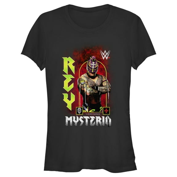 Junior's WWE Rey Mysterio Poster  Graphic Tee Black Small