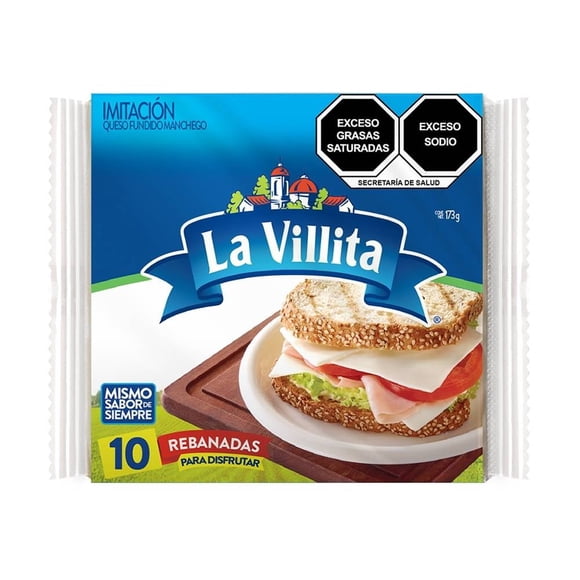 Imitación queso La Villita fundido manchego 10 rebanadas en 173 g