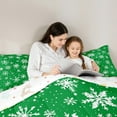 thumbnail image 5 of Manfei Green Cartoon Snowflake Full Size Comforter Sets for Teen, Winter Snow Bedding Comforter Set, Western Christmas Festival Reversible Bedding Sets, Ultra Soft Home Decor, 3pcs, 5 of 8