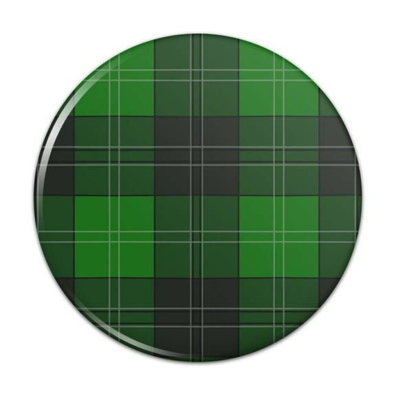Plaid Green Gray Grey Pattern Pinback Button Pin