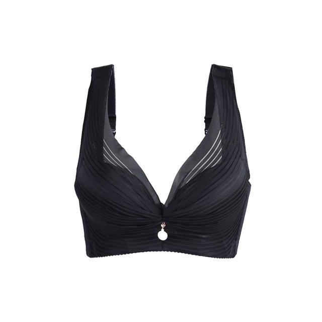 INSPIRE CHIC Women's Ruched Front Plus Size Full Coverage Padded Cami Bra Black 50/115 Fit 46C
