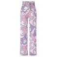 thumbnail image 6 of Kuromi And My Melody Women's Wide Leg Yoga Pant Comfy Loose Sweatpants High Waist Lounge Casual Athletic Pant Workout Joggers Pant, 6 of 7