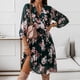 thumbnail image 5 of Vestido largo plisado con estampado floral de fiesta de vacaciones de manga larga con estampado casual para mujer Fridja  nalpqowj5000, 5 of 8