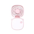 thumbnail image 2 of Handheld Mini Fan with Hanging Rope and Mirror, USB Rechargeable Portable Fan, 3 Speed, Plastic, White/Blue/Pink, Travel Office Home, 1 Pack, 2 of 6