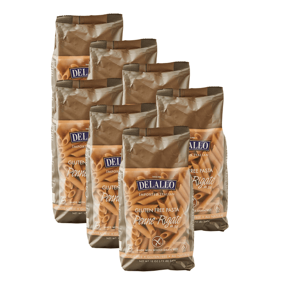 DeLallo Gluten Free Penne Pasta, Made in Italy, Non-GMO, Kosher, 12 oz Bag, (7 Pack)
