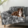 thumbnail image 2 of PetAmi WATERPROOF Dog Blanket For Large Dog, Calming Pet Blanket Bed Couch Cover Protector, Washable Sherpa Faux Fur Throw for Sofa Furniture Protection, Soft Fluffy 60x80 Tie-Dye Gray, 2 of 9