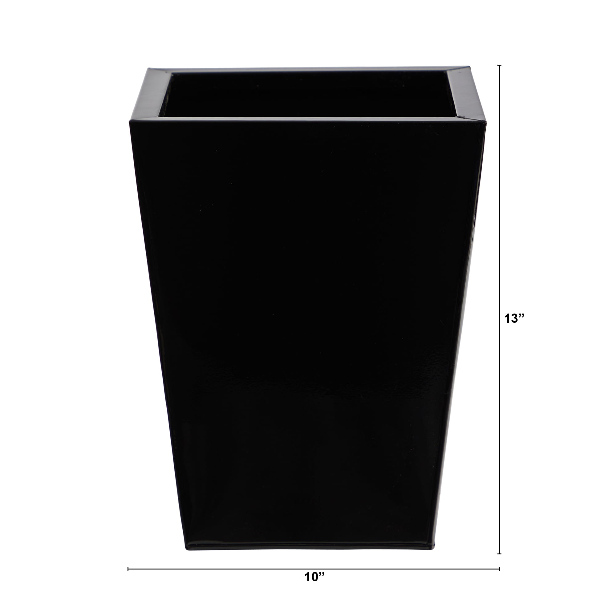 Nearly Natural 13" Classic Square Metal Planter, Black