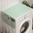 thumbnail image 1 of Ethnic Washing Machine Organizer, Abstract Pattern with Outline Floral Lineart Oriental Motif Repetition, Anti-slip Fabric Top Cover for Washer and Dryer, Pale Green and Pale Blue, by Ambesonne, 1 of 1