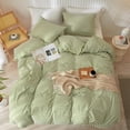 thumbnail image 6 of Striped Comforter Set Twin XL Size - Green White Stripes Pattern Bed Set for All Season, 3 Pieces Lightweight Bedding Comforter Sets for All Seasons (1 Soft Fluffy Comforter + 2 Pillowcases), 6 of 7