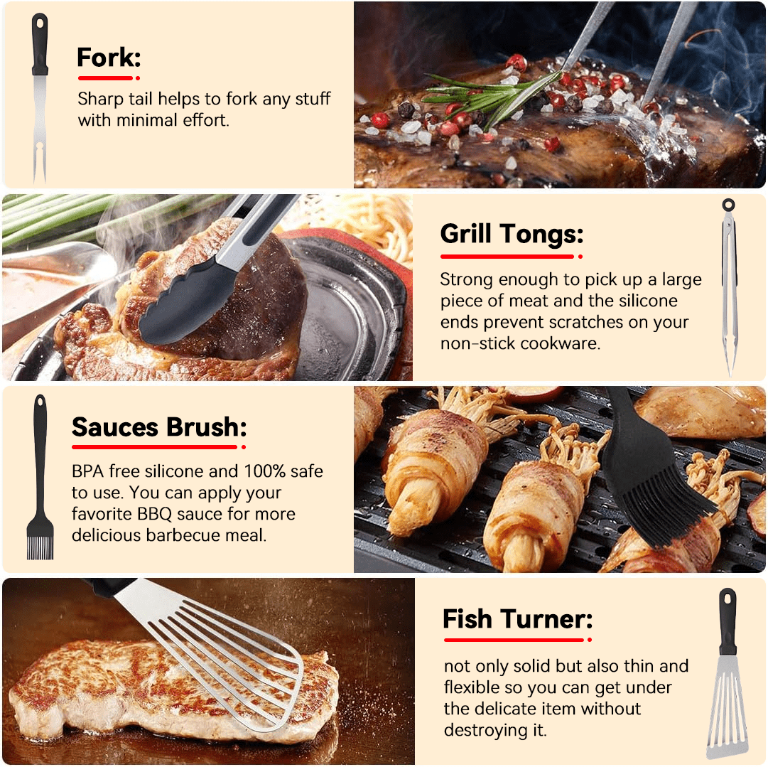 Griddle Accessories Kit, 140 Pcs Griddle Grill Tools Set for Blackstone and Camp Chef, Professional Grill BBQ Spatula Set with Basting Cover, Spatula, Scraper, Bottle, Tongs, Egg Ring