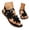 Black, variant on Womenâs Beaded Sandals with Arch Support - Comfortable Flat Summer Beach Sandals, Bohemian Style Slide Sandals for Women, Non Cushion Footbed for Walking, Lightweight Outdoor Casual Shoes