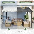 thumbnail image 2 of AOXUN 10x12 FT Hardtop Gazebo Outdoor Aluminum Pergola, Large Wall-Mounted Heavy-Duty Awning, Sunshade Gazebo with Sloped Roof, Suitable for Gardens, Patios, Backyards - Black, 2 of 7