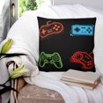 thumbnail image 4 of Game Controller Throw Pillow Covers, Soft Pillowcases with Invisible Zipper, Modern Art Gaming Handheld Black Decorative Square Pillow Cushion Covers for Living Room Couch Sofa Bed 24x24 Inches, 4 of 8