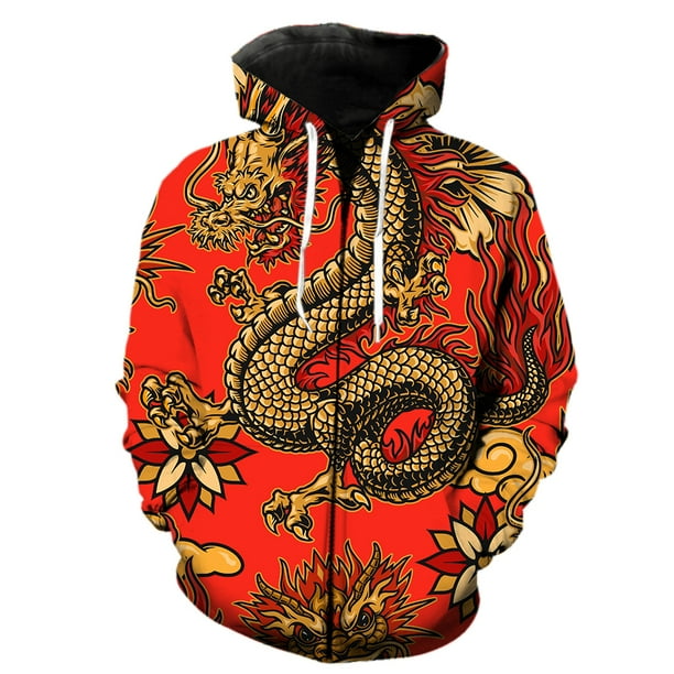 Sudadera con capucha y cremallera estilo japonés con diseño de dragón cobra para hombre y adolescente, de gran tamaño, gran oferta de primavera 2024, ropa de calle informal con estampado 3D, unisex, g